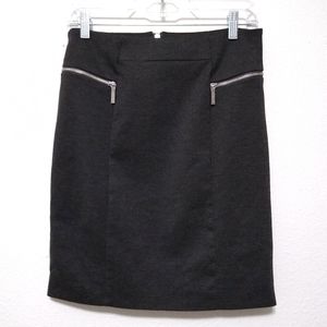 Michael Kors Grey Zipper Ponte Pencil Skirt